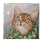 猫627冬雪 タイル (正面)