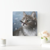 猫682 スクエア壁時計 (ホーム)