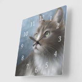 猫682 スクエア壁時計 (傾斜)