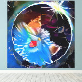 猫6 - 太陽の eclipse キャンバスプリント (インサイチュ (ウッドフロア))