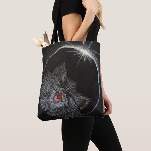 猫6 - 太陽の eclipse トートバッグ (クローズアップ)