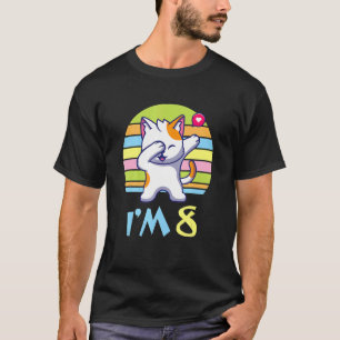 猫8歳でハートと幸せ Tシャツ
