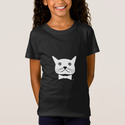 猫 – おもしろい目の詰まった猫カッコいいたち Tシャツ (正面)