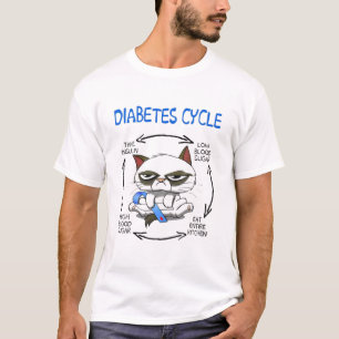 猫 – おもしろい糖尿病サイクル Tシャツ