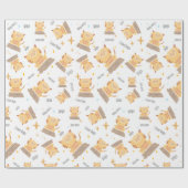 猫 – かわいいヨガ猫for猫好き、ヨガ好き ラッピングペーパー (フラット)