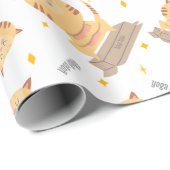 猫 – かわいいヨガ猫for猫好き、ヨガ好き ラッピングペーパー (ロールコーナー)