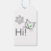 猫 – こんにちは！ ギフトタグ (正面)