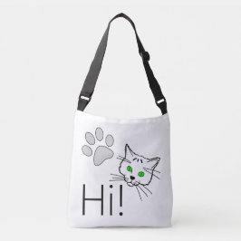 猫 – こんにちは！ クロスボディバッグ