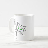 猫 – こんにちは！ コーヒーマグカップ (正面左)