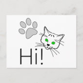猫 – こんにちは! ポストカード (正面)
