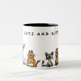 猫❤️と子猫のマグカップ ツートーンマグカップ