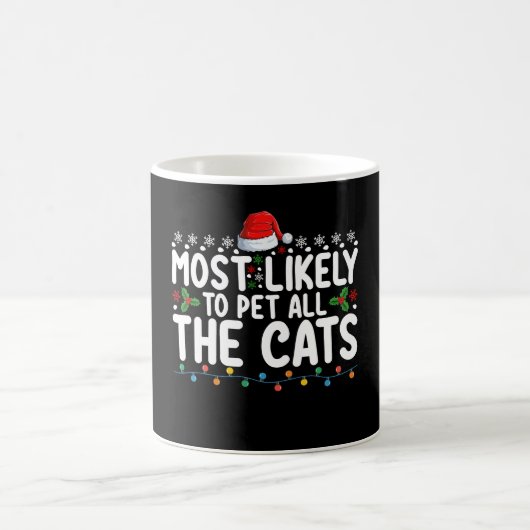 猫+と戯れるクリスマス家族 コーヒーマグカップ (中央)