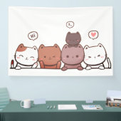猫、アニメ、動物 横断幕 (トレードショー)