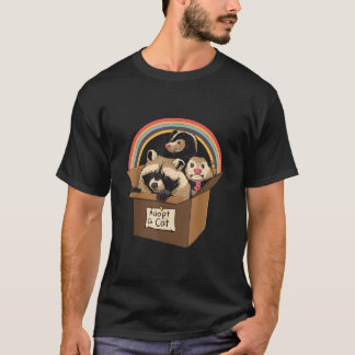猫+アライグマ+ポッサム+スカンク+ゴミ袋パンダの里親になる Tシャツ