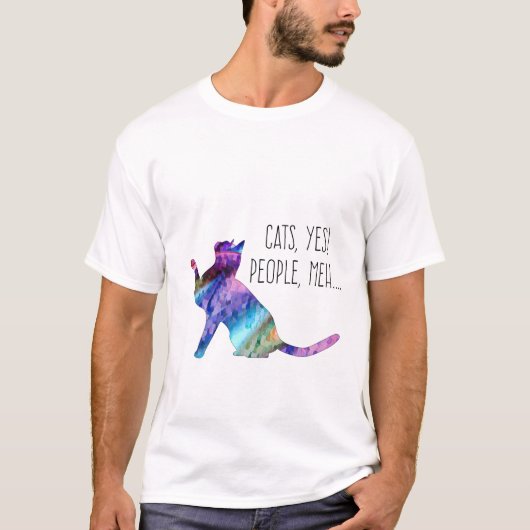猫、イエス 人間、メヘ… Tシャツ (正面)