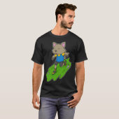 猫 インラインスケート ローラースケート スポーツ Tシャツ (正面フル)