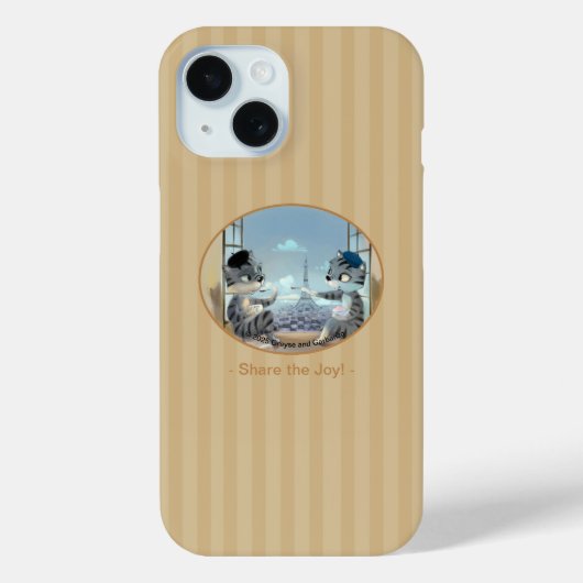 猫 & エッフェル塔 – パリの喜び iPhoneケース Case-Mate iPhoneケース (裏面)