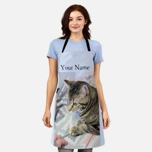 猫 エプロン (着用した状態)