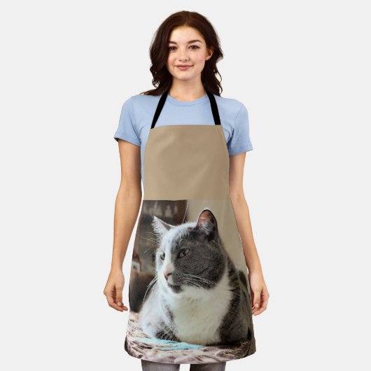 猫 エプロン (着用した状態)