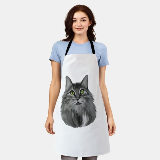 猫 エプロン (着用した状態)