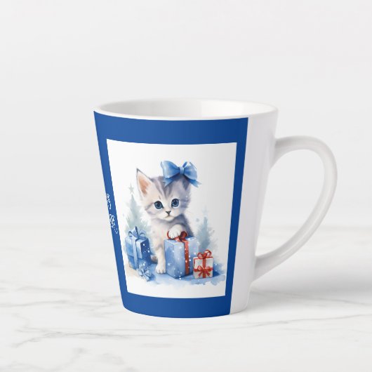 猫 カフェラテマグ (右)