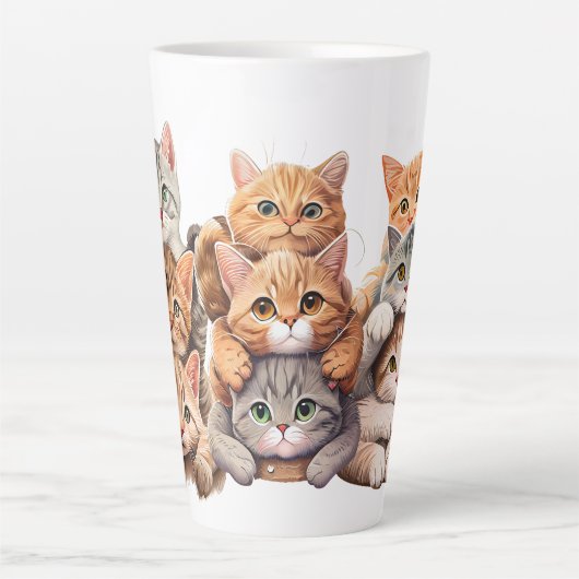 猫 カフェラテマグ (正面)