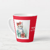 猫 カフェラテマグ (左アングル)