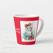 猫 カフェラテマグ (右アングル)
