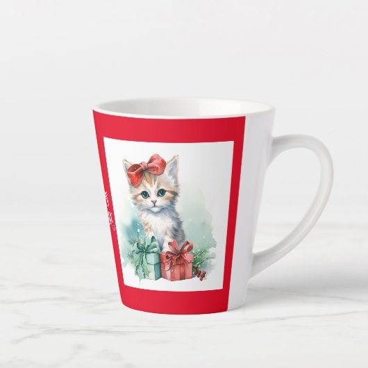 猫 カフェラテマグ (右)