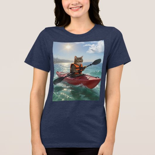 猫+カヤック トライブレンドTシャツ (正面)