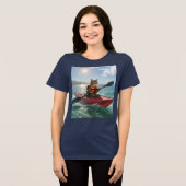 猫+カヤック トライブレンドTシャツ (正面全面)