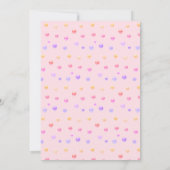 猫 & カラフルな紙吹雪 誕生日招待状 招待状 (裏面)