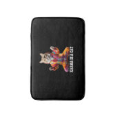 猫、カルマは猫、ヨガスポーツ猫 バスマット (正面縦)