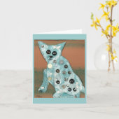 猫 カード (黄色い花)