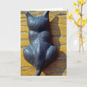 猫 カード (黄色い花)