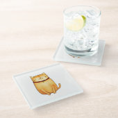 猫 ガラスコースター (アングル)