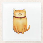 猫 ガラスコースター (正面)