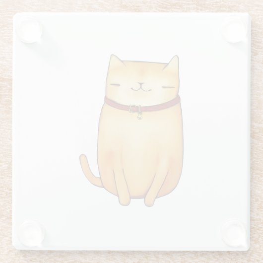 猫 ガラスコースター (裏面)