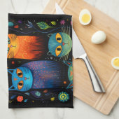 猫 キッチンタオル (四つ折り)