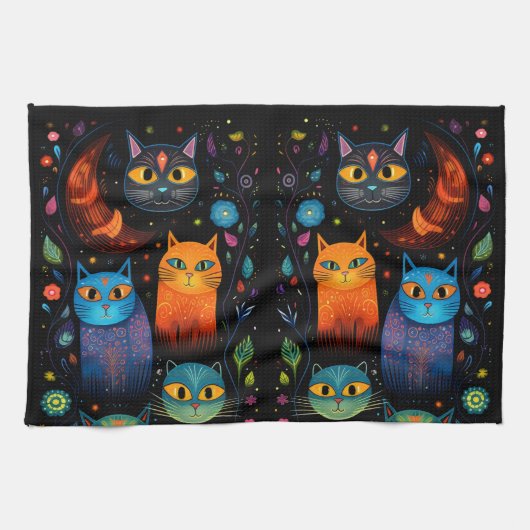 猫 キッチンタオル (横)