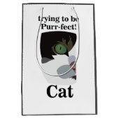 猫 キティ ペット おもしろい ミディアムペーパーバッグ (正面)