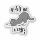 猫,キティ,悲しい猫,イラつく,かわいい, シール (正面)