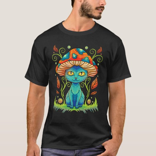 猫+キノコ+帽子+カントリー+風+猫好き+G Tシャツ (正面)