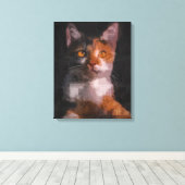 猫 キャンバスプリント (インサイチュ (ウッドフロア))