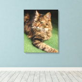 猫 キャンバスプリント (インサイチュ (ウッドフロア))