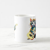 猫 ギター 音楽 演奏 リトン 楽器 面白い かわいい コーヒーマグカップ (中央)