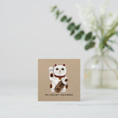 猫|クラフトの名刺を招くこと スクエア名刺 (スタンド正面)