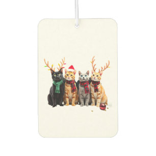 猫 クリスマス ライト トナカイ サンタ クリスマス 猫 カーエアーフレッシュナー
