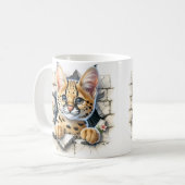 猫 コーヒーマグカップ (正面左)