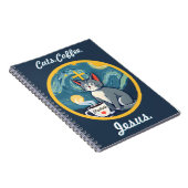 猫、コーヒー、イエス様のノートカスタム猫好きプレゼント ノートブック (右側)